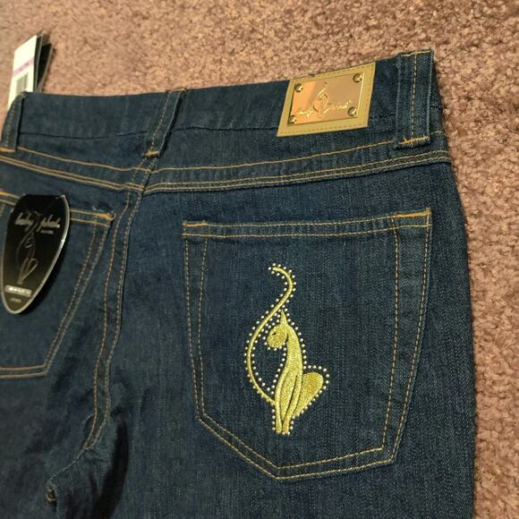 Baby Phat Denim - NWT Baby Phat Jeans Women's 11 Stretch Denim Boot Cut Gold Embroidered Brand New